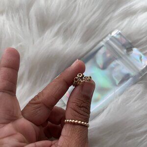 14K Yellow Gold and Micro Pave Diamond Chain Link Small Huggies